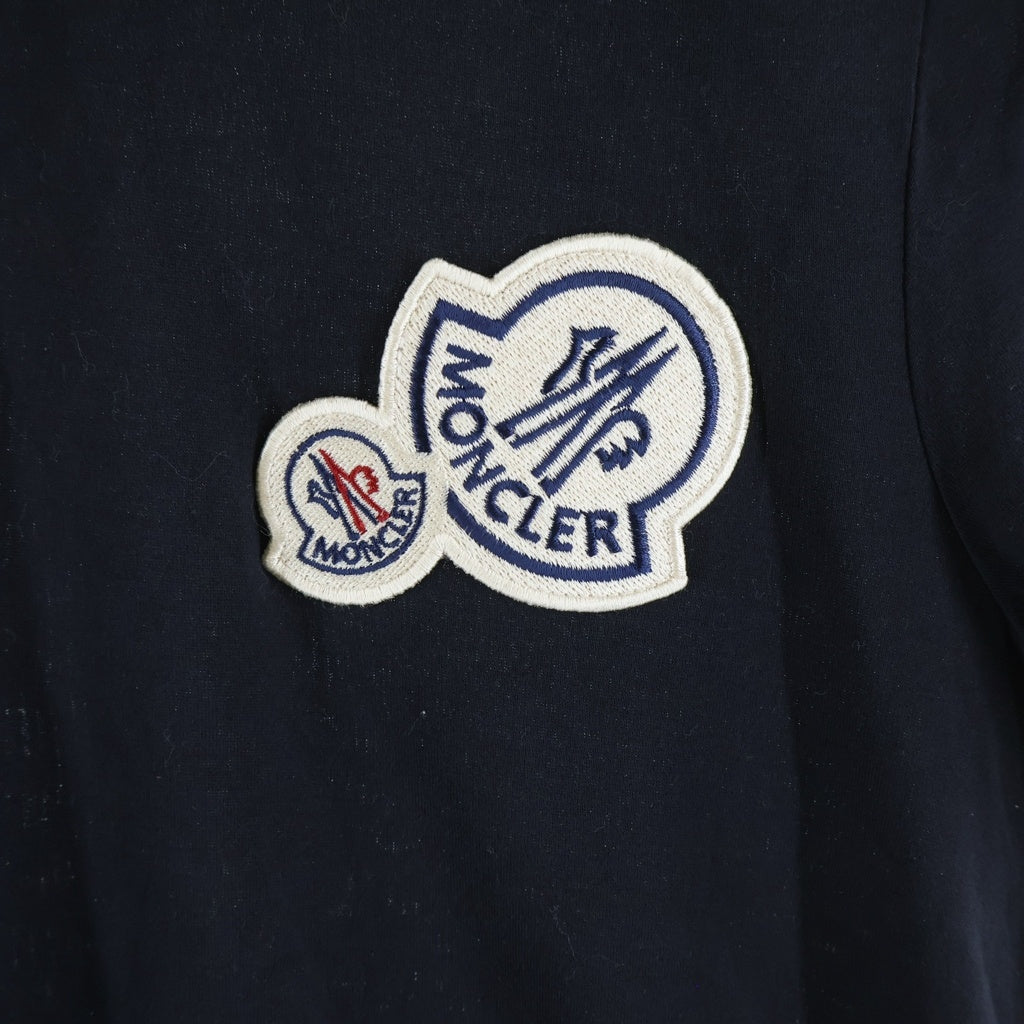 MONCLER(モンクレール) 19SS ダブルロゴワッペン クルーネック半袖Tシャツ カットソー ブラック D10918032500 8390Y D10918032500 8390Y