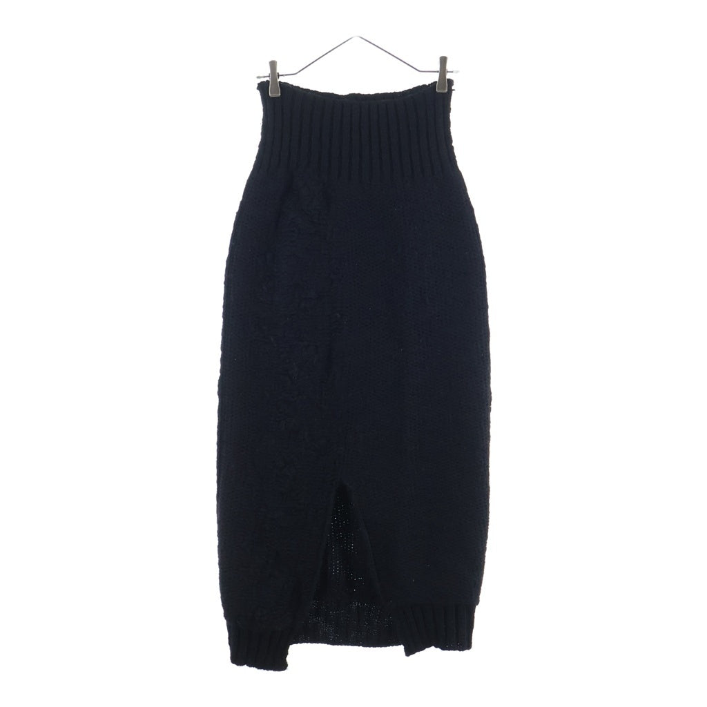 Y's(ワイズ) 3G TUCK ROBE PATTERN BACK SLIT SKIRT バックスリット スカート ブラック レディース YE-K75-182