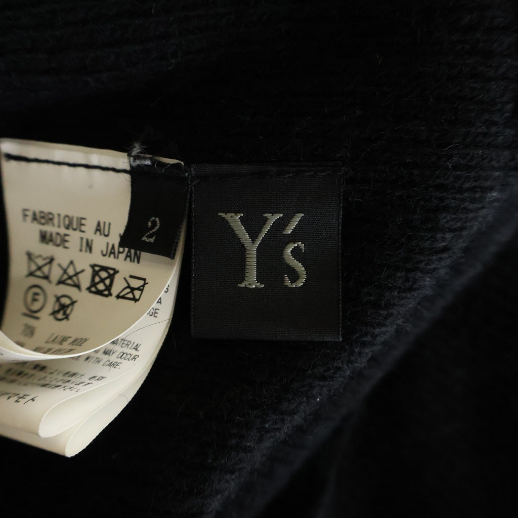 Y's(ワイズ) パッチワークデザイン アシンメトリーニットセーター ブラック レディース YJ-T95-163