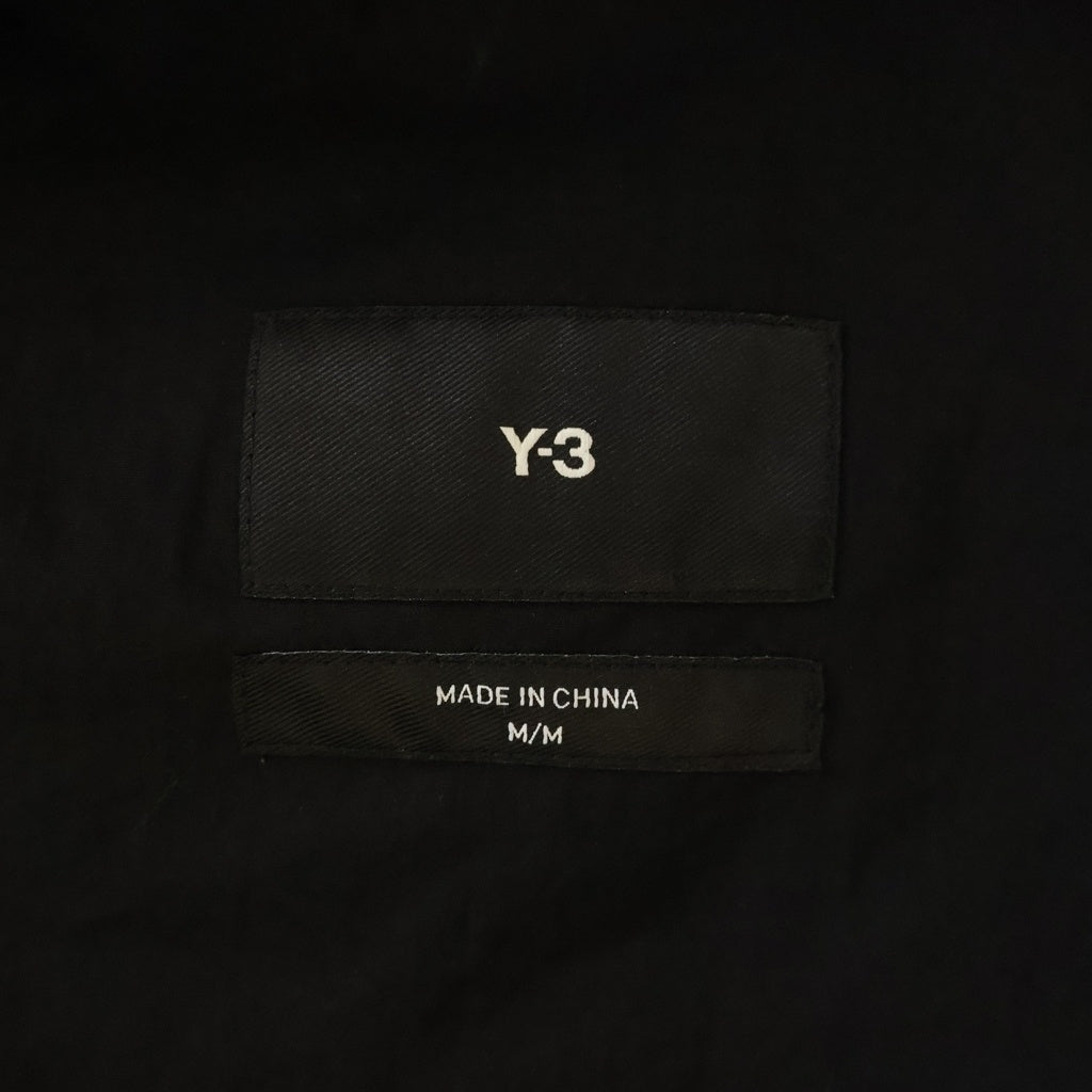 Y-3(ワイスリー) オーバーサイズ バックロゴプリント 長袖ワークシャツ ブラック IV5835
