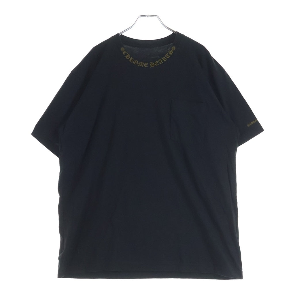 CHROME HEARTS(クロムハーツ) Neck Logo S/S TEE ネックロゴ 半袖Tシャツ カットソー ブラック/ゴールド