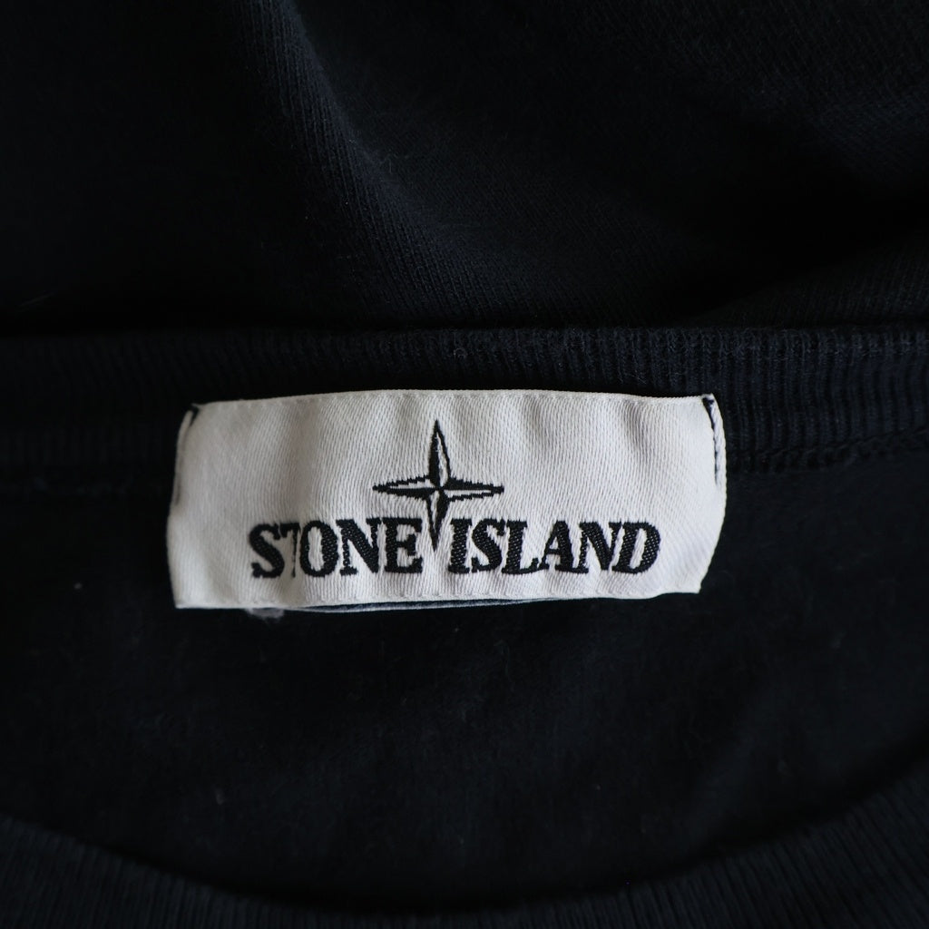 STONE ISLAND(ストーンアイランド) Long Sleeve Sweat ロゴワッペン付き クルーネック 長袖Tシャツ ブラック 731564450