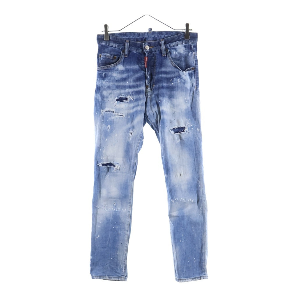 DSQUARED2(ディースクエアード) Skater Jean S71LB0638 S30342 スケータージーンズ ダメージ加工 ボタンフライ デニムパンツ ブルー