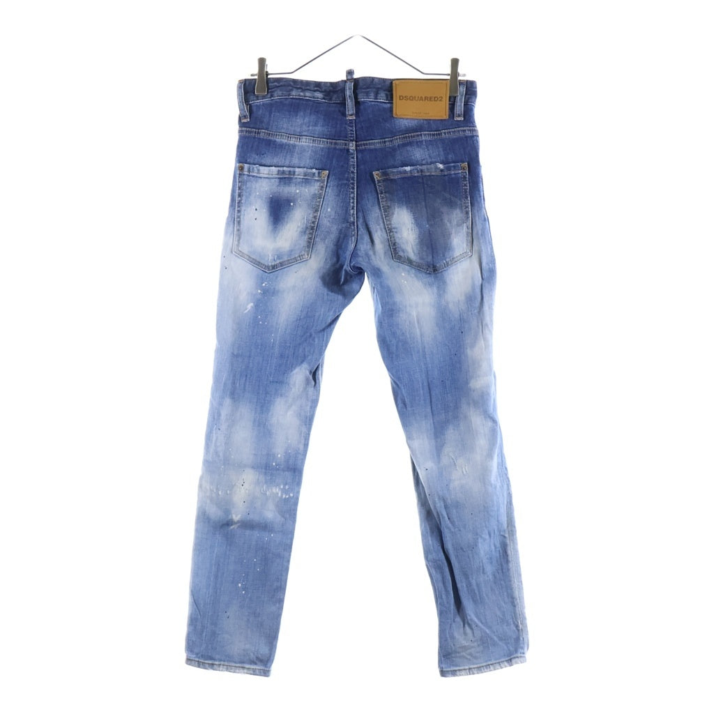 DSQUARED2(ディースクエアード) Skater Jean S71LB0638 S30342 スケータージーンズ ダメージ加工 ボタンフライ デニムパンツ ブルー