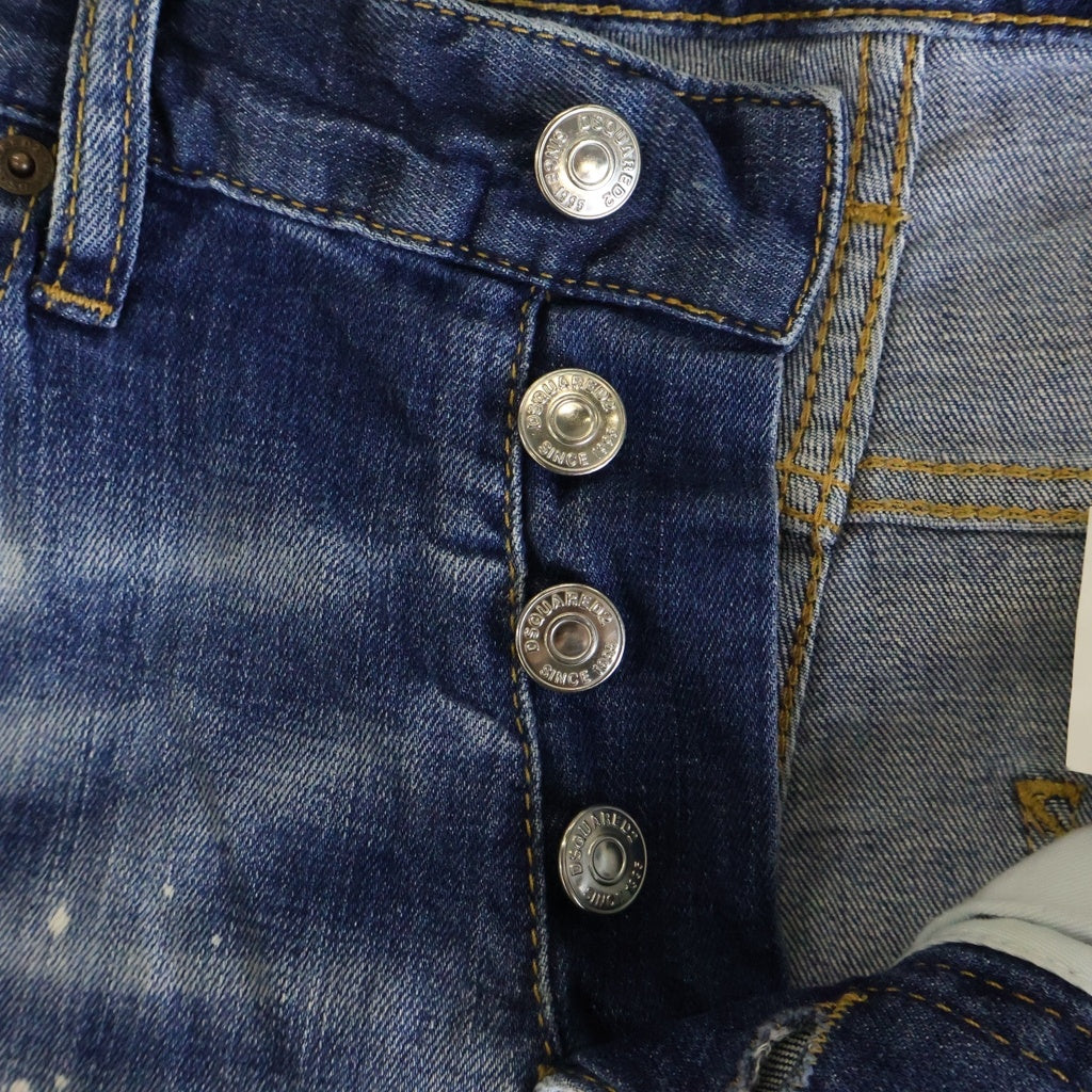 DSQUARED2(ディースクエアード) Skater Jean S71LB0638 S30342 スケータージーンズ ダメージ加工 ボタンフライ デニムパンツ ブルー