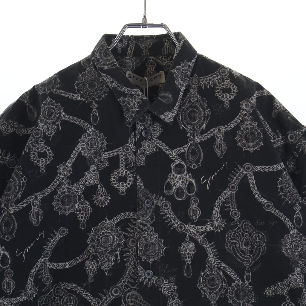 GIVENCHY(ジバンシィ) LOOSE FIT BM60KX13BE ルーズフィット 総柄 半袖シャツ ブラック