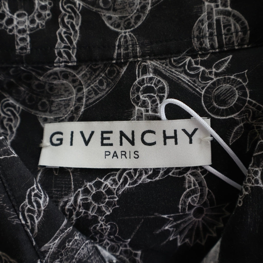 GIVENCHY(ジバンシィ) LOOSE FIT BM60KX13BE ルーズフィット 総柄 半袖シャツ ブラック