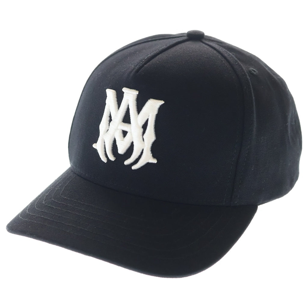 AMIRI(アミリ) 24AW FULL CANVAS MA HAT AMHACP1016 フルキャンバス MAロゴ ベースボールキャップ ブラック