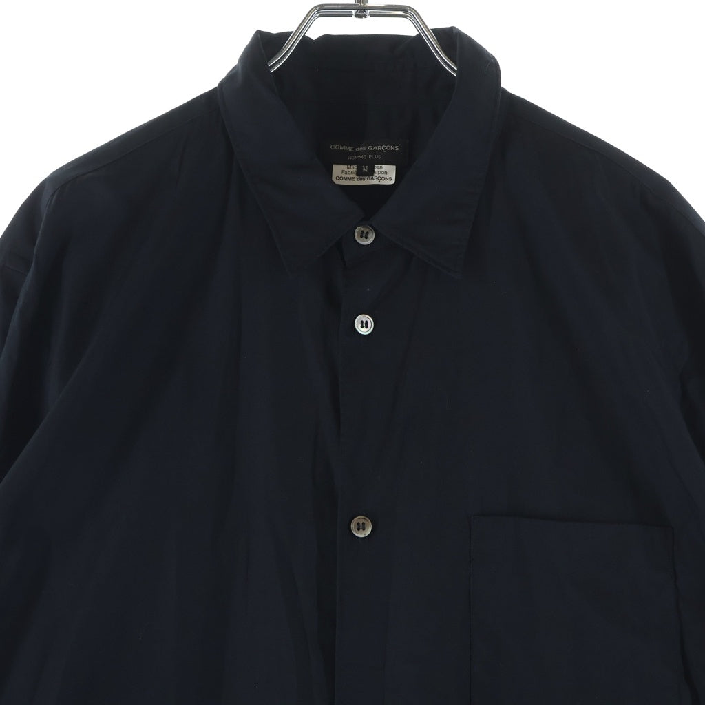 COMME des GARCONS HOMME PLUS(コムデギャルソンオムプリュス) 17SS フロントボタン 襟付き コットン ロング長袖シャツ ブラック PS-B040