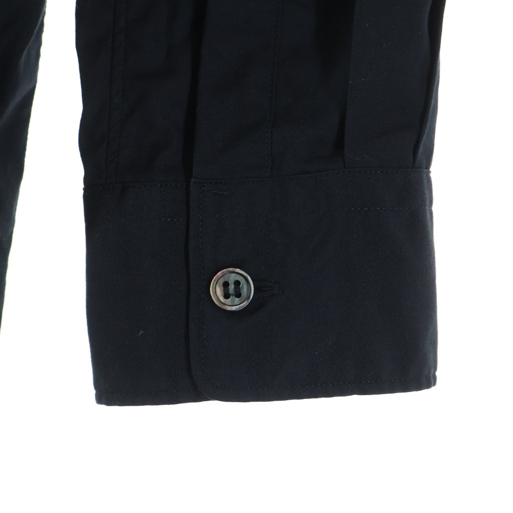 COMME des GARCONS HOMME PLUS(コムデギャルソンオムプリュス) 17SS フロントボタン 襟付き コットン ロング長袖シャツ ブラック PS-B040