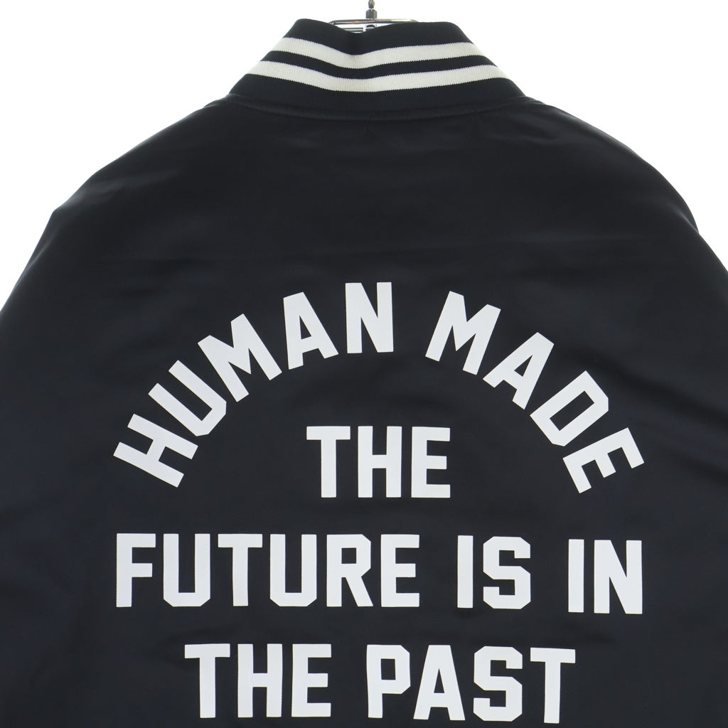 HUMAN MADE(ヒューマンメイド) NYLON STADIUM JACKET ハートプリント ナイロン スタジアムジャケット ブラック HM30JK038
