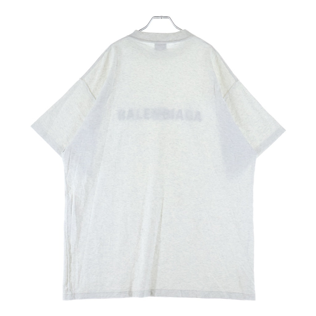 BALENCIAGA(バレンシアガ) 24SS Inside Out Tee インサイドアウト ロゴ刺繍 モックネック 半袖Tシャツ カットソー グレー 787358 TQVU5