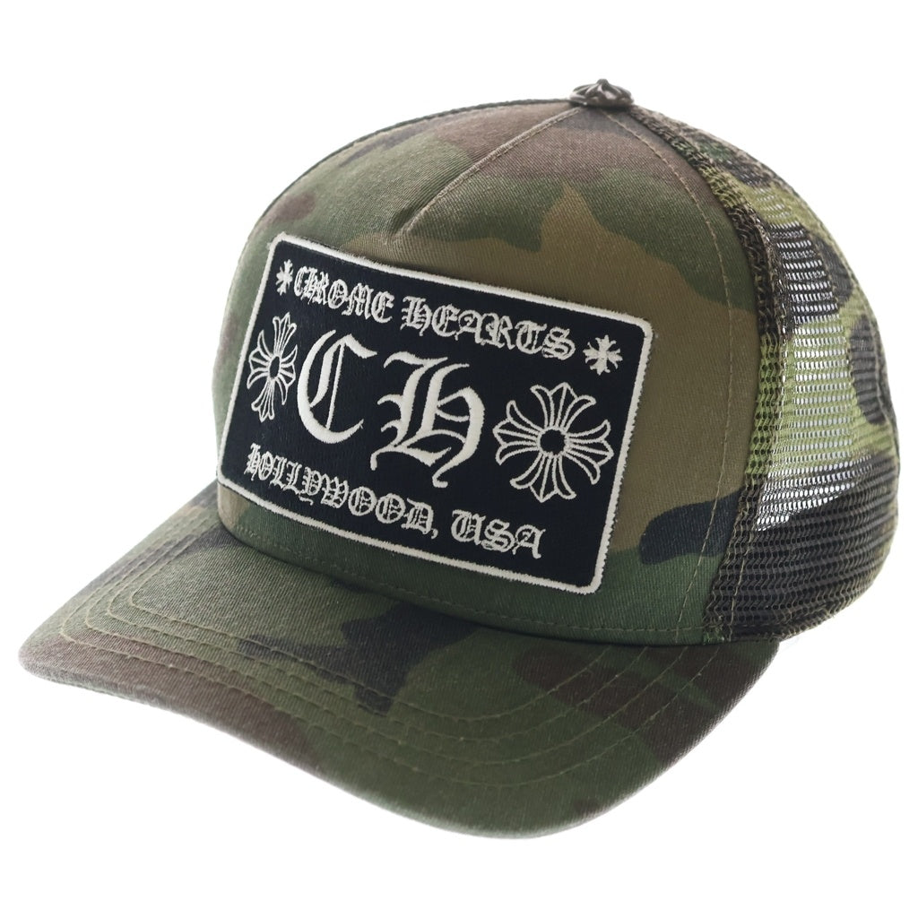 CHROME HEARTS(クロムハーツ) TRUCKER CAP トラッカーキャップ CHパッチ クロスボール カモフラ メッシュ帽子 カーキ