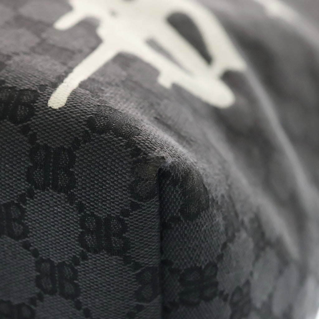 BALENCIAGA(バレンシアガ) ×GUCCI The Hacker Project Large Tote Bag グッチ ハッカープロジェクト キャンバス トートバッグ ブラック 680127