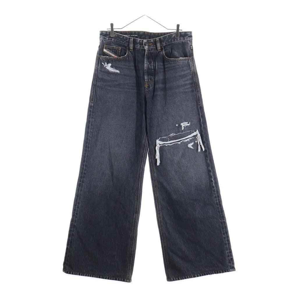 DIESEL(ディーゼル) D-Rise Straight Jeans ディーレイズ ワイド ストレートデニムパンツ ブラック 007F6