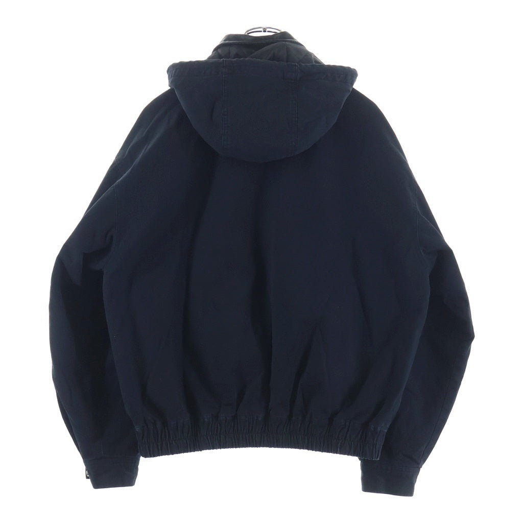 SUPREME(シュプリーム) 24AW Leather Collar Utility Jacket レザーカラー ロゴ刺繍 ユーティリティジャケット ブラック