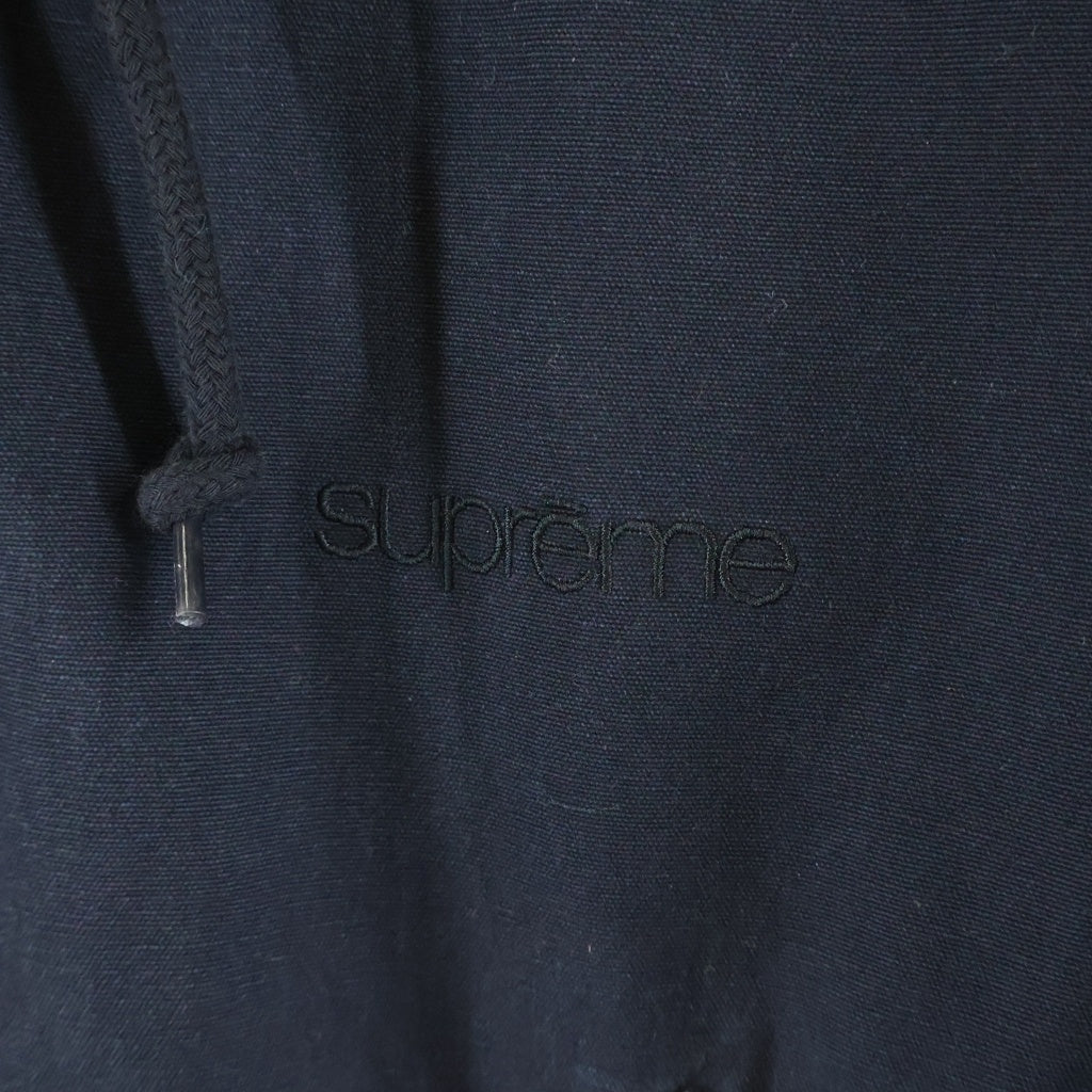SUPREME(シュプリーム) 24AW Leather Collar Utility Jacket レザーカラー ロゴ刺繍 ユーティリティジャケット ブラック