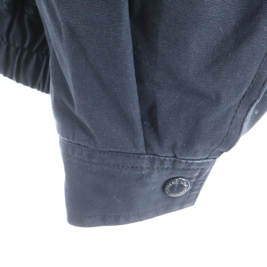 SUPREME(シュプリーム) 24AW Leather Collar Utility Jacket レザーカラー ロゴ刺繍 ユーティリティジャケット ブラック