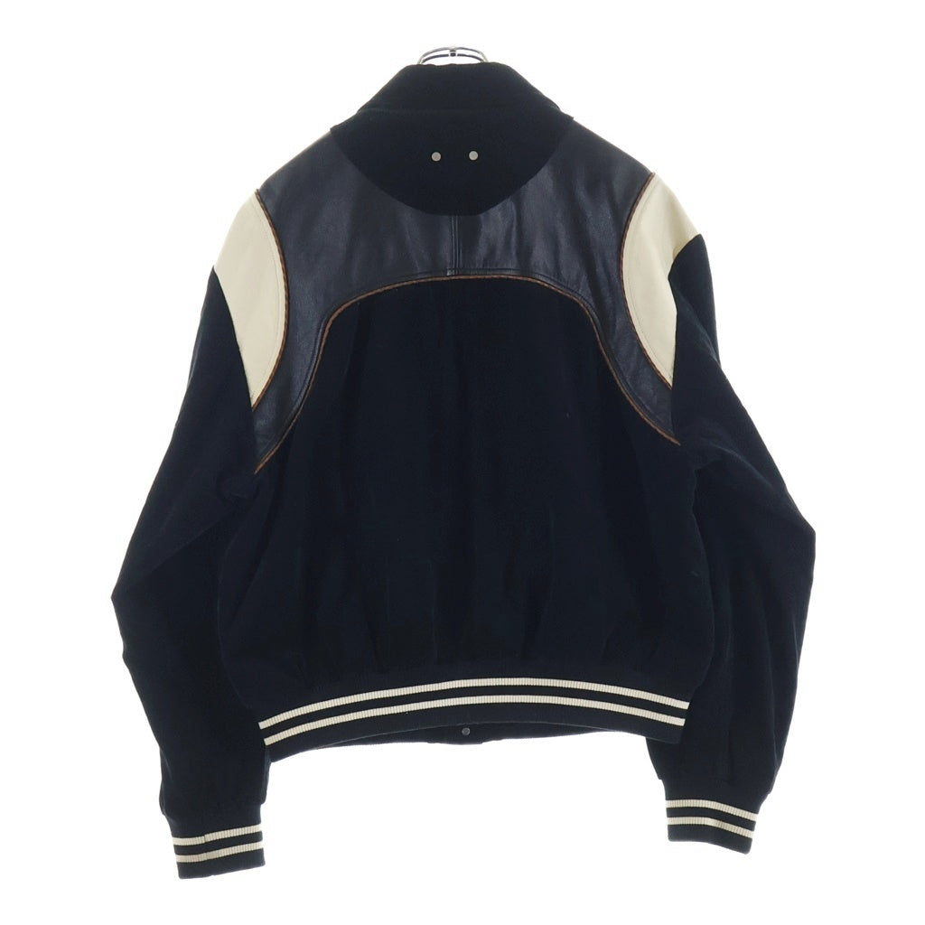 ADSB ANDERSSON BELL(アンダースンベル) corduroy&leather varsity jacket コーデュロイ レザー切り替え バーシティジャケット ブラック awa5O5m