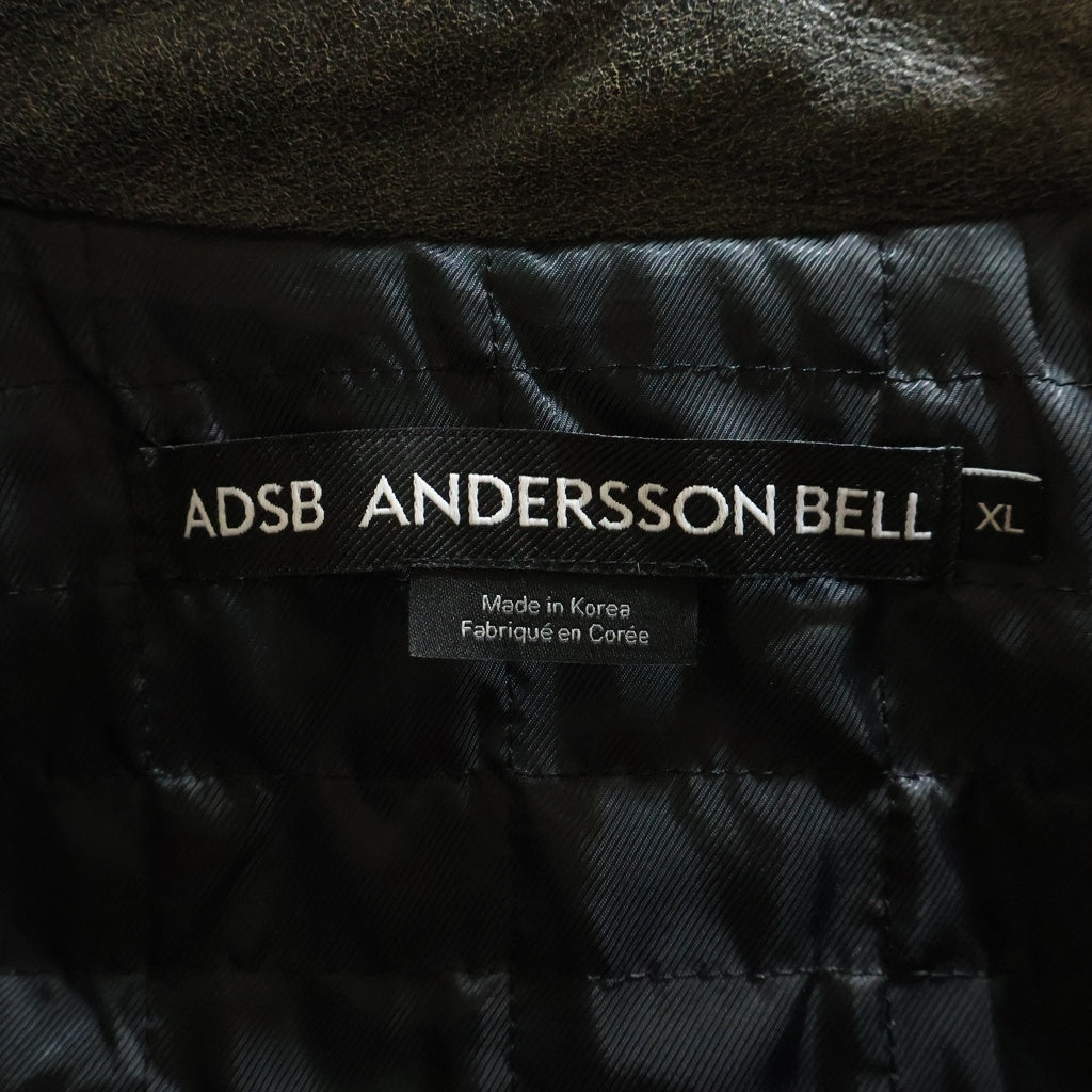 ADSB ANDERSSON BELL(アンダースンベル) 24 Racing Leather Jacket デニム切り替え レザー レーシングジャケット グレー/インディゴ awa591m