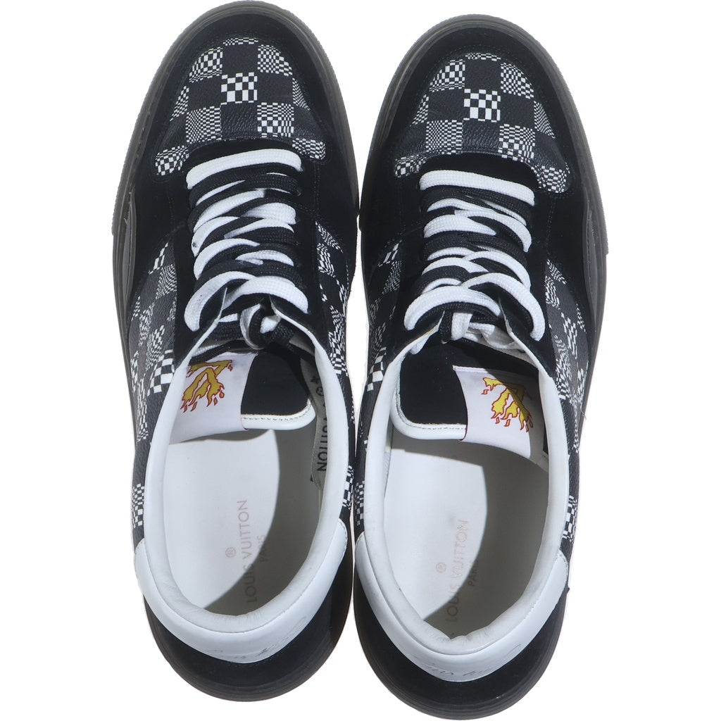 LOUIS VUITTON(ルイヴィトン) 21SS LV Ollie Damier オーリー ダミエパターン ライン ローカットスニーカー ブラック 1A8Q1D
