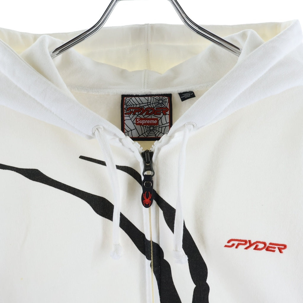 SUPREME(シュプリーム) 24AW ×SPYDER Zip Up Hooded Sweatshirt スパイダー スウェットジップパーカー ホワイト/ブラック -