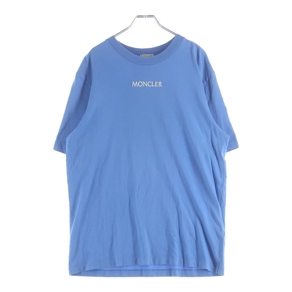 MONCLER(モンクレール) 22AW フロントロゴ クルーネック半袖Tシャツ カットソー ライトブルー H20918C00032 8390T