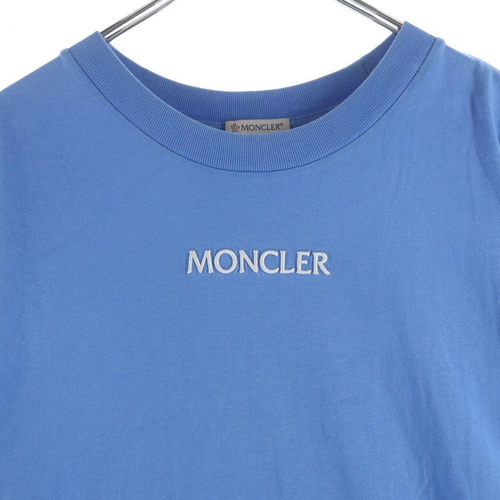 MONCLER(モンクレール) 22AW フロントロゴ クルーネック半袖Tシャツ カットソー ライトブルー H20918C00032 8390T