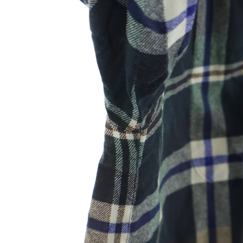 Sacai(サカイ) 25SS Plaid Print Shirt フロントポケット フランネル長袖シャツ グリーン 25-03726M