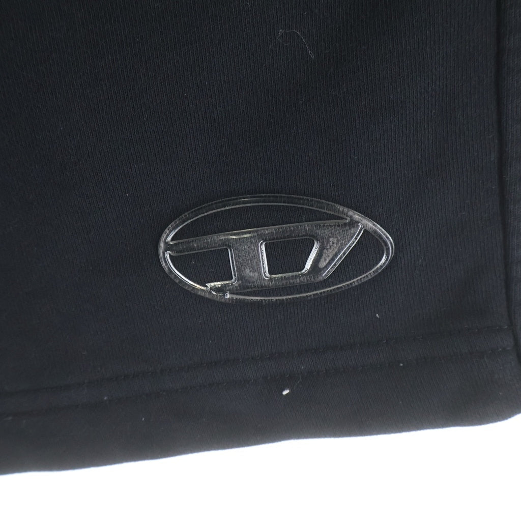 DIESEL(ディーゼル) P-MARSHY-OD メタルロゴ スウェット ハーフパンツ ショーツ ブラック A10996