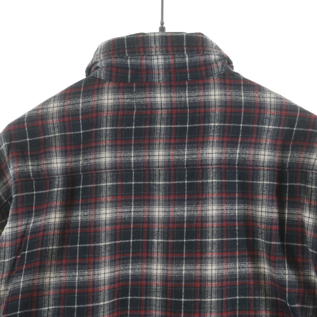 SAINT LAURENT PARIS(サンローランパリ) 16SS エディ期 カットオフ チェック柄 フランネル 長袖シャツ ロングスリーブ レッド 407717 Y816L