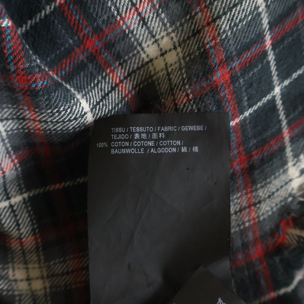 SAINT LAURENT PARIS(サンローランパリ) 16SS エディ期 カットオフ チェック柄 フランネル 長袖シャツ ロングスリーブ レッド 407717 Y816L