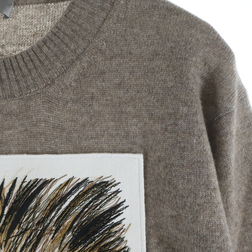 DIOR(ディオール) 19AW ×Raymond Pettibon レイモンド・ペディボン フロント刺繍 カシミヤニット ブラウン 943M654AT929