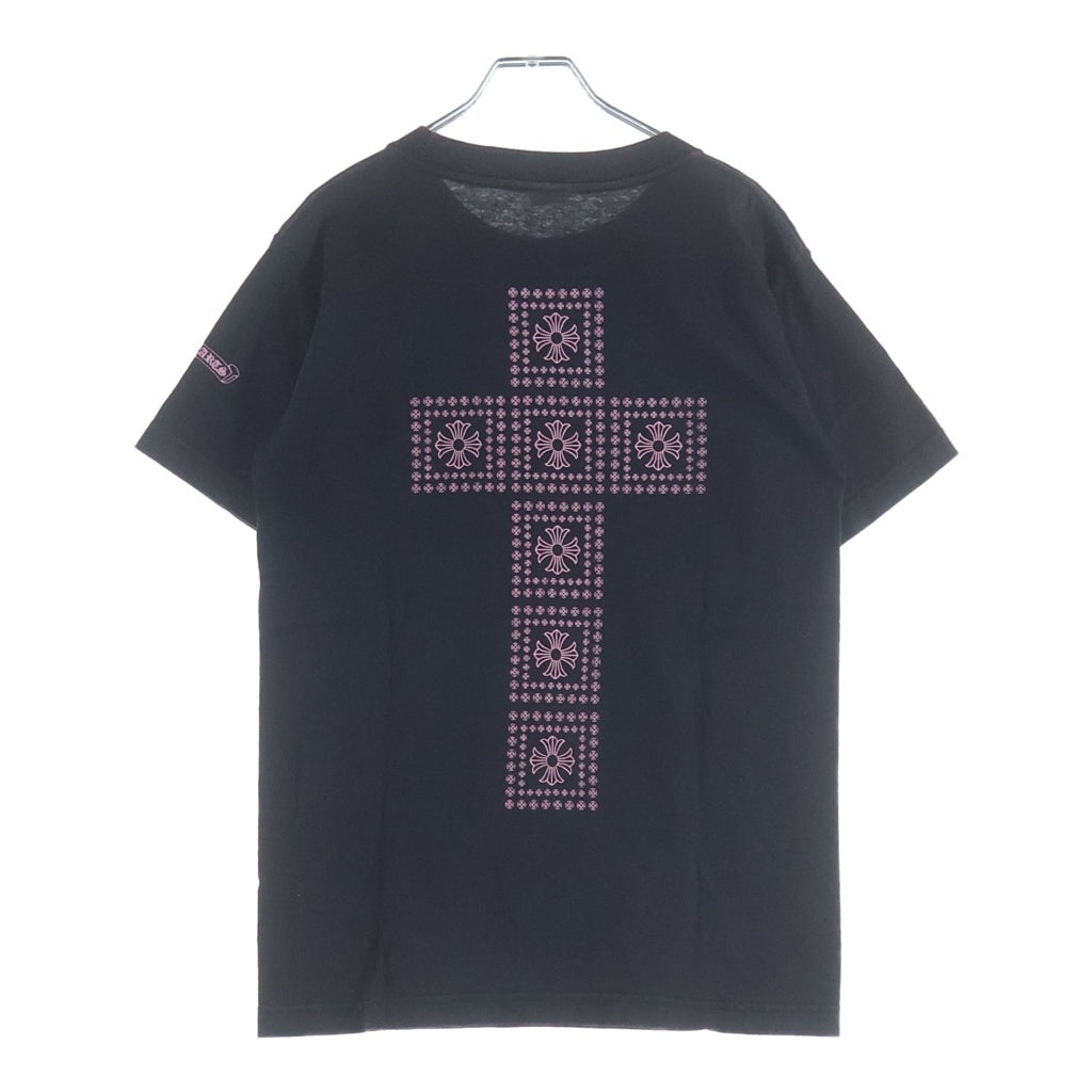 CHROME HEARTS(クロムハーツ) OLD CH PLS CROSS TEE オールド バックCHプラス クロスプリント 半袖Tシャツ カットソー ブラック/ピンク