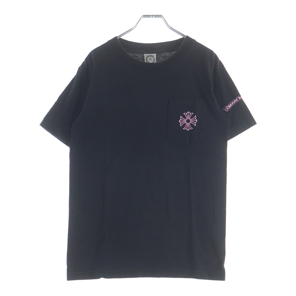 CHROME HEARTS(クロムハーツ) OLD CH PLS CROSS TEE オールド バックCHプラス クロスプリント 半袖Tシャツ カットソー ブラック/ピンク
