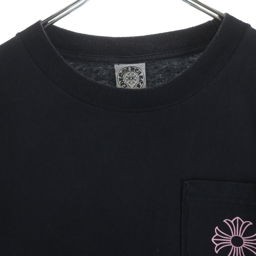 CHROME HEARTS(クロムハーツ) OLD CH PLS CROSS TEE オールド バックCHプラス クロスプリント 半袖Tシャツ カットソー ブラック/ピンク