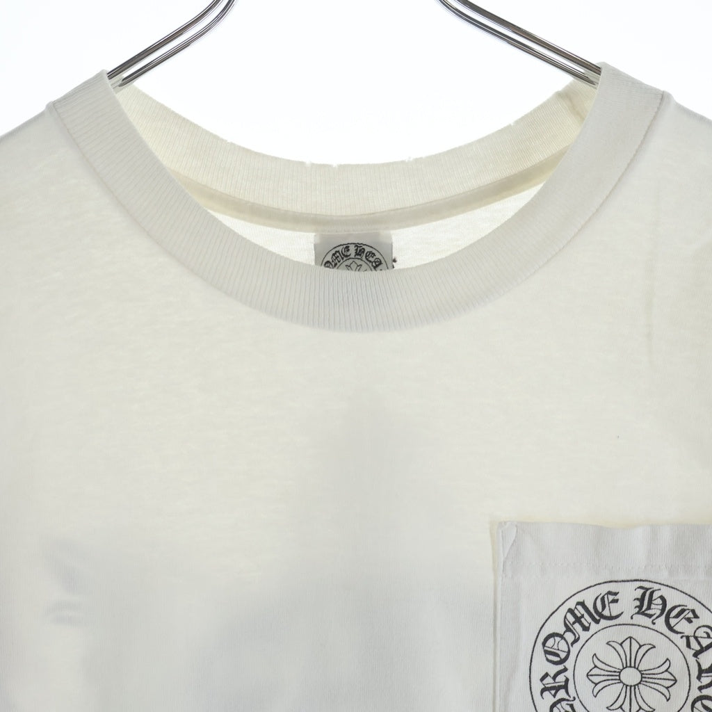 CHROME HEARTS(クロムハーツ) OLD S/S オールド バックフローラルクロス ホースシュープリント 半袖Tシャツ カットソー ホワイト
