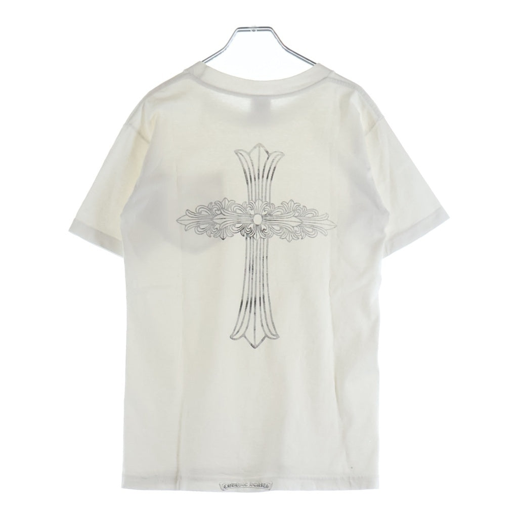 CHROME HEARTS(クロムハーツ) OLD FLORAL T-SHIRT オールド ネックロゴ バックフローラルクロス 半袖Tシャツ カットソー ホワイト