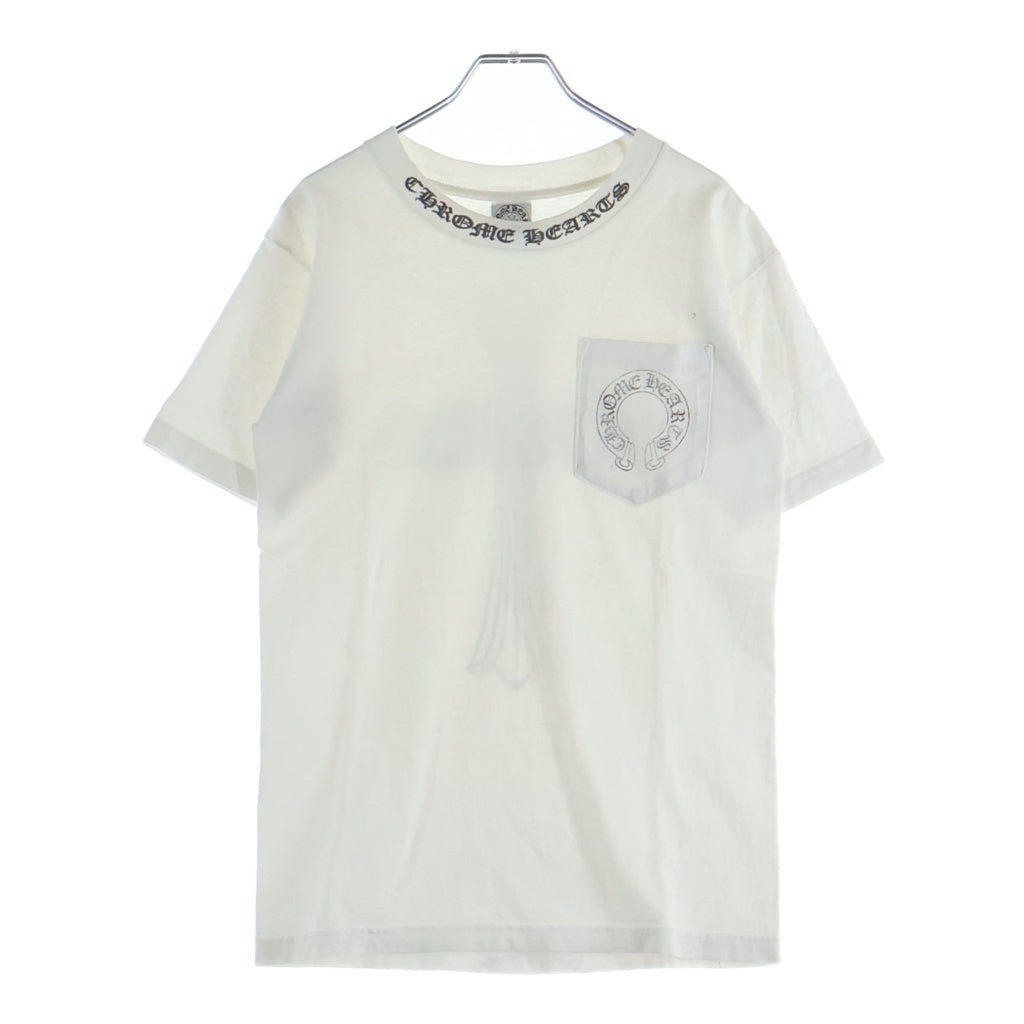 CHROME HEARTS(クロムハーツ) OLD FLORAL T-SHIRT オールド ネックロゴ バックフローラルクロス 半袖Tシャツ カットソー ホワイト