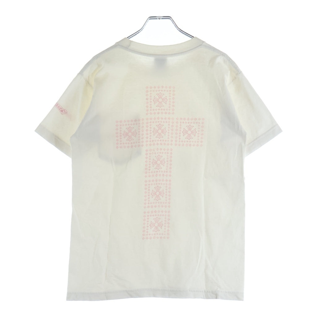 CHROME HEARTS(クロムハーツ) OLD CH PLS CROSS TEE オールド バックCHプラス クロスプリント 半袖Tシャツ カットソー ホワイト/ピンク