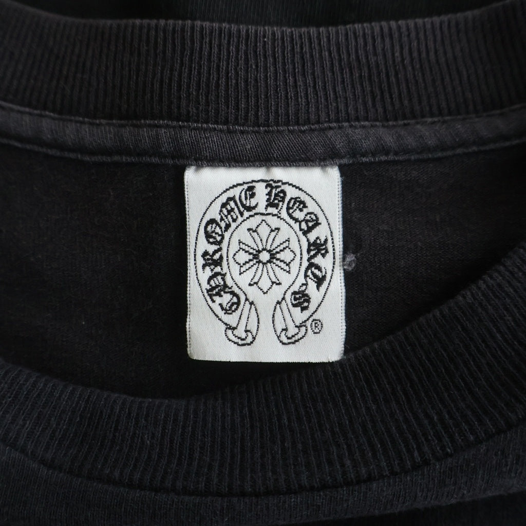 CHROME HEARTS(クロムハーツ) OLD FLEURKNEE CH PLS L/S TEE オールド フレアニープリント アームCHプラス 長袖Tシャツ カットソー ブラック