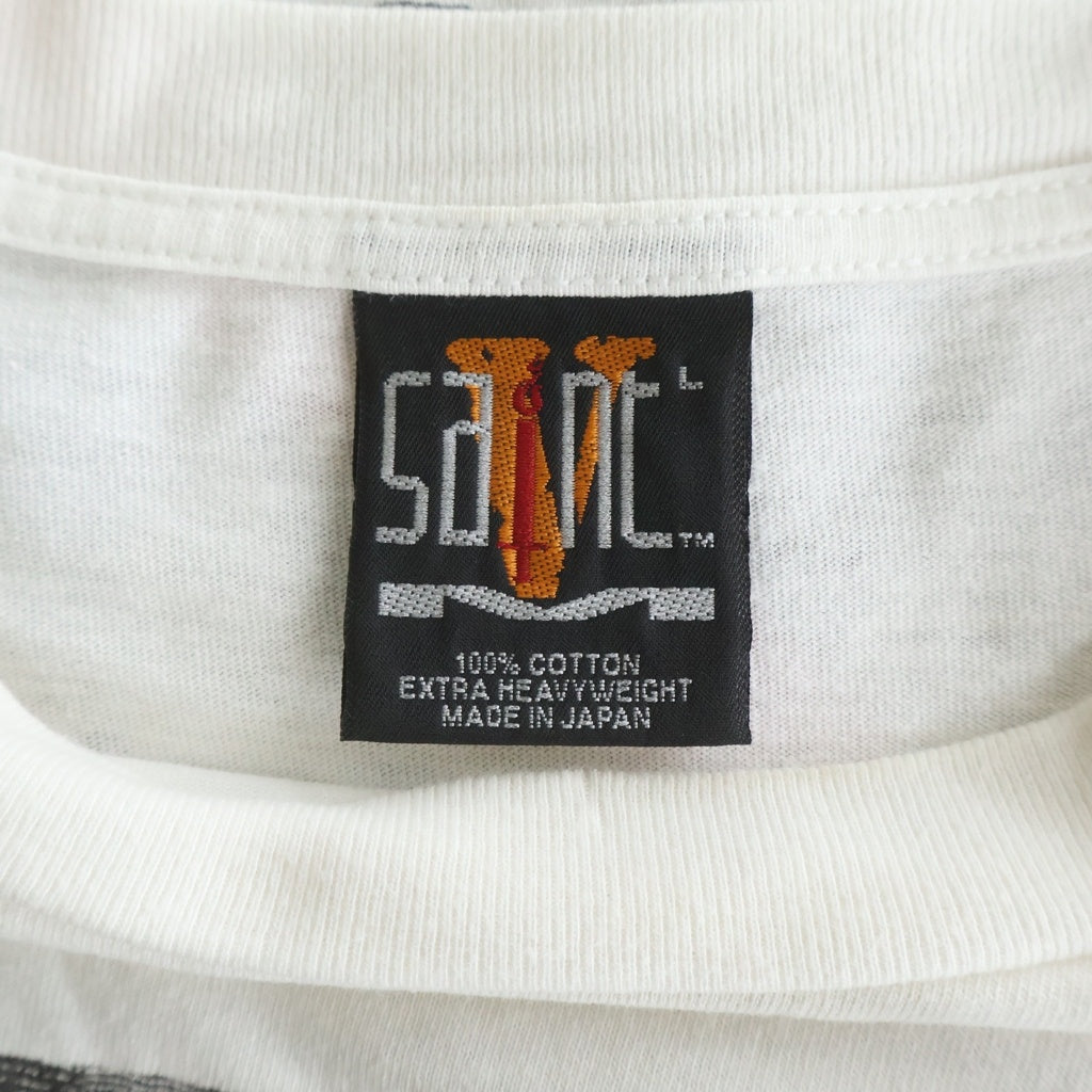 SAINT MICHAEL(セントマイケル) 22SS ×VLONE L/S TEE ヴィーロン 両面プリント クルーネック 長袖Tシャツ カットソー ホワイト SM-S22-0000-069
