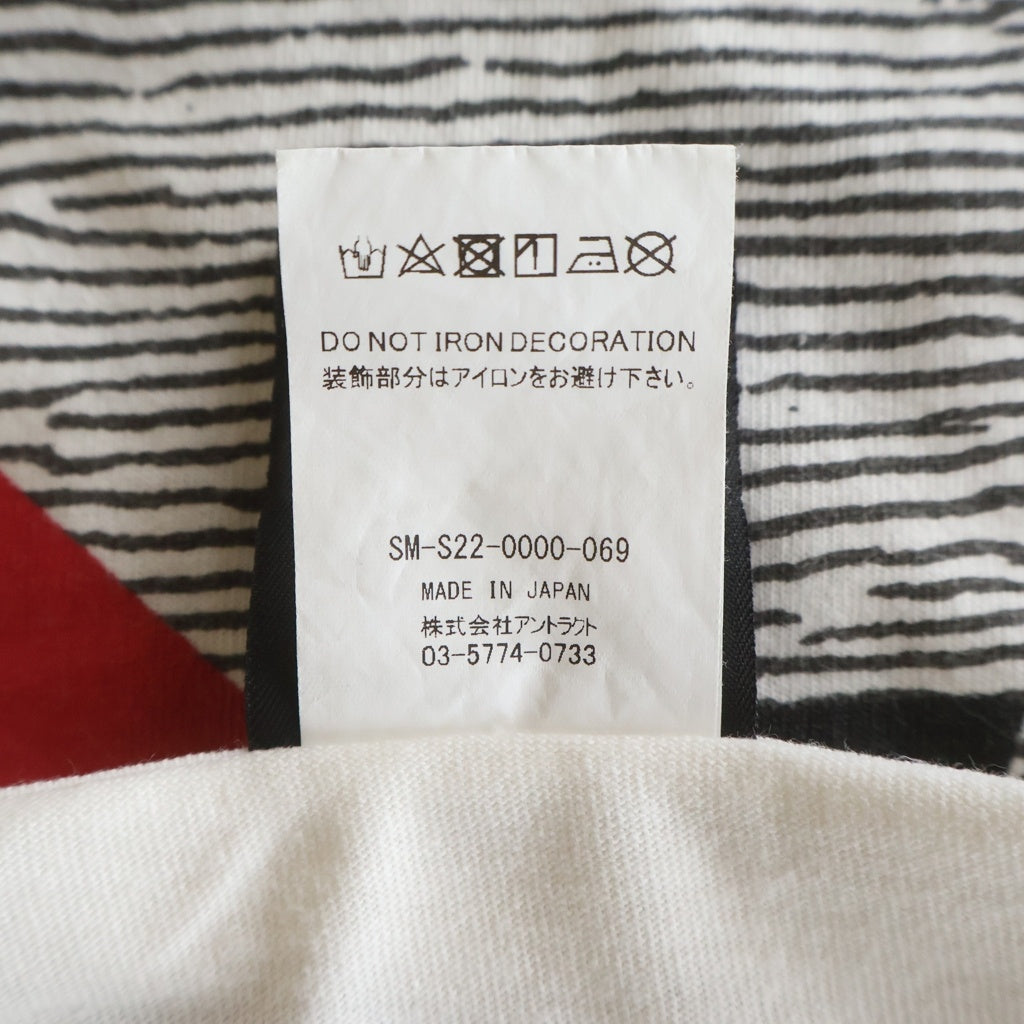 SAINT MICHAEL(セントマイケル) 22SS ×VLONE L/S TEE ヴィーロン 両面プリント クルーネック 長袖Tシャツ カットソー ホワイト SM-S22-0000-069