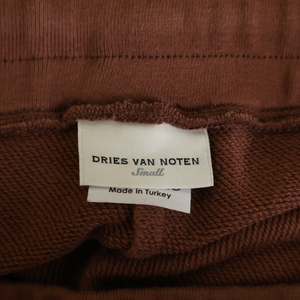 DRIES VAN NOTEN(ドリスヴァンノッテン) ウエストリブ ドローストリング ワイドスウェットパンツ ライトブラウン