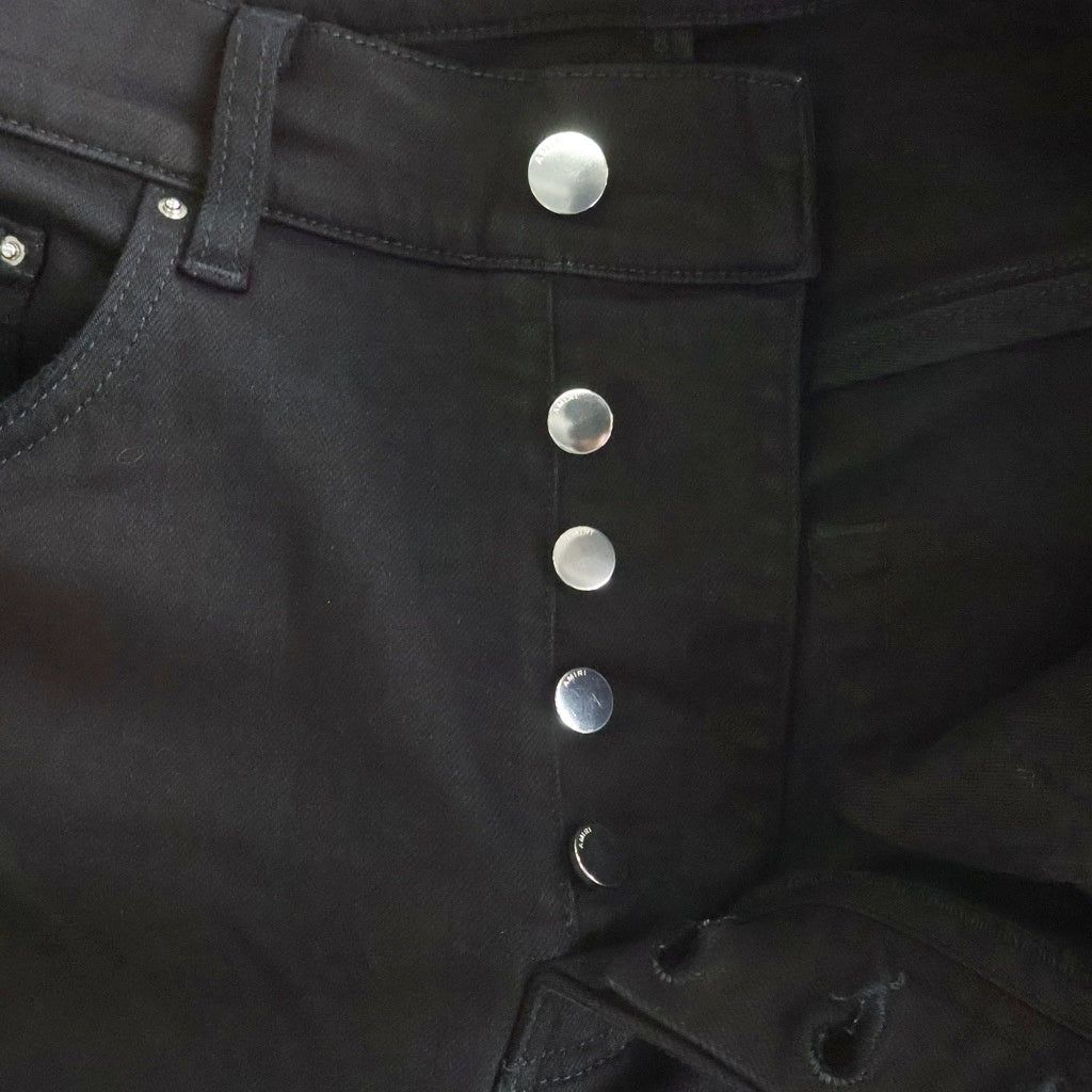 AMIRI(アミリ) STACK FLAIR PANTS スタックフレア ダメージ加工 デニムパンツ インディゴブラック