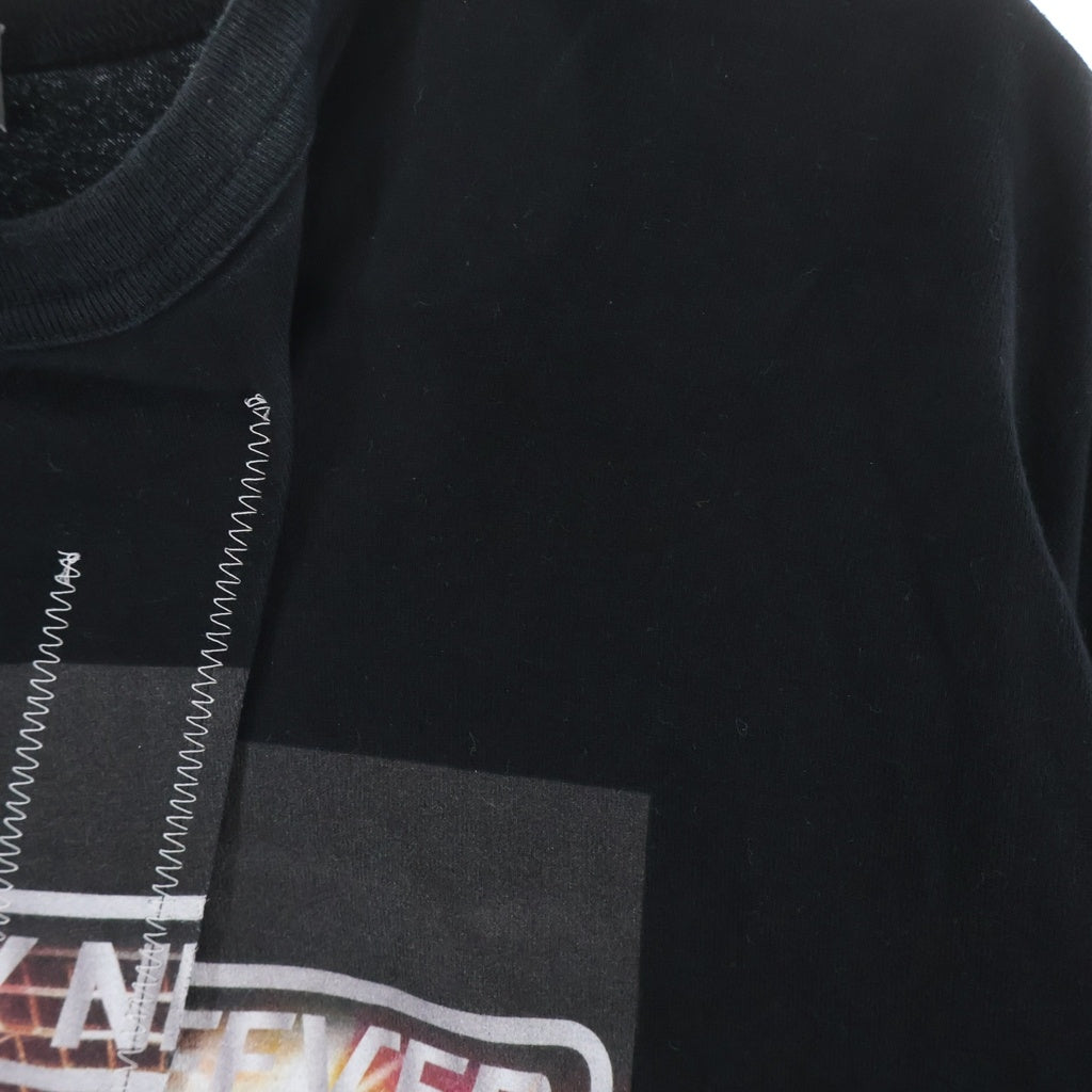 kolor BEACON(カラービーコン) 24SS Saturday Night Fever Front Fold Crewneck グラフィックプリント 天竺 半袖Tシャツ カットソー ブラック 24SBM-T09237