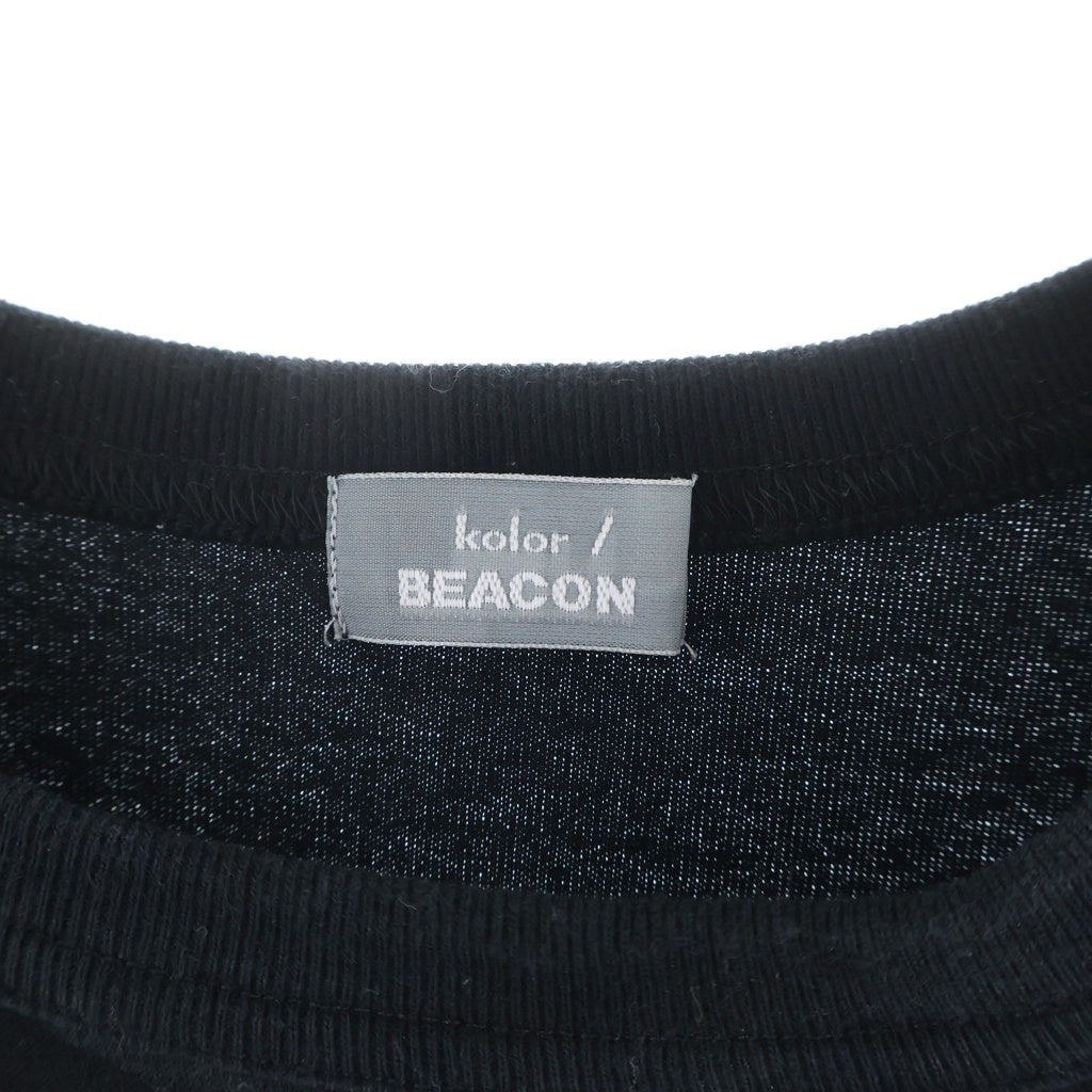 kolor BEACON(カラービーコン) 24SS Saturday Night Fever Front Fold Crewneck グラフィックプリント 天竺 半袖Tシャツ カットソー ブラック 24SBM-T09237