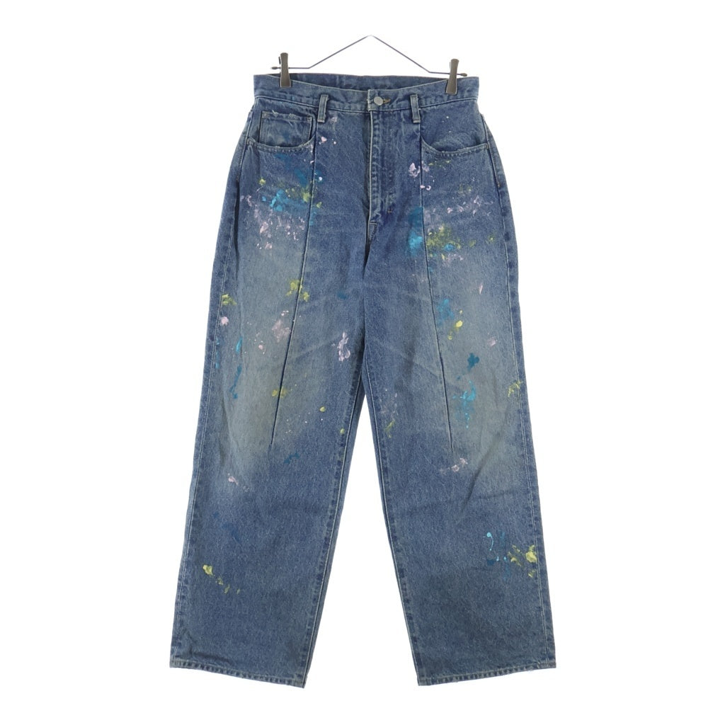 SHINYA KOZUKA(シンヤコズカ) PAINTED ORDINARY CITY STRAIGHT ペイント加工 ジップフライ ストレート デニムパンツ インディゴブルー 2502SK37P