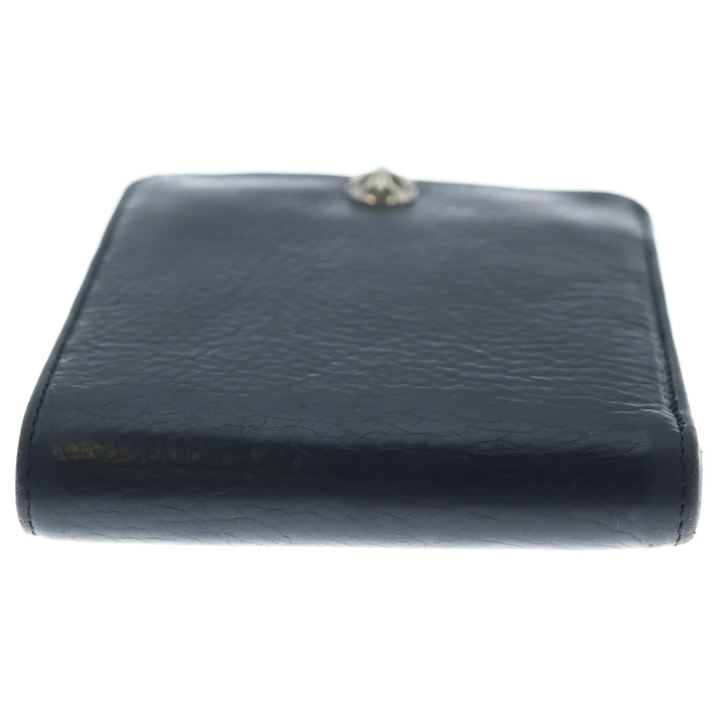 CHROME HEARTS(クロムハーツ) 1SNAP 1スナップ クロス ボールボタン レザーウォレット 財布 ブラック