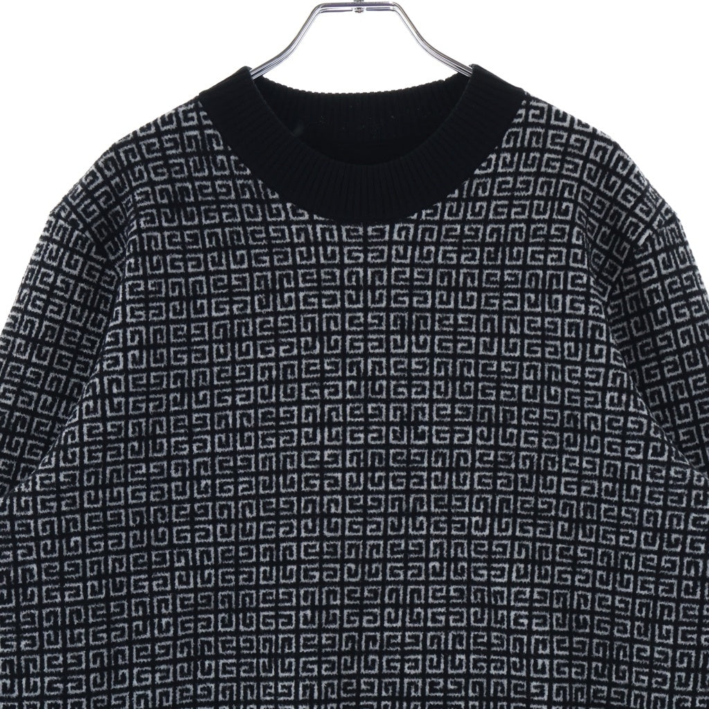 GIVENCHY(ジバンシィ) 4G Allover Crewneck Sweater オールオーバー クルーネック 長袖ニット セーター ブラック/ホワイト BM90H84Y9F